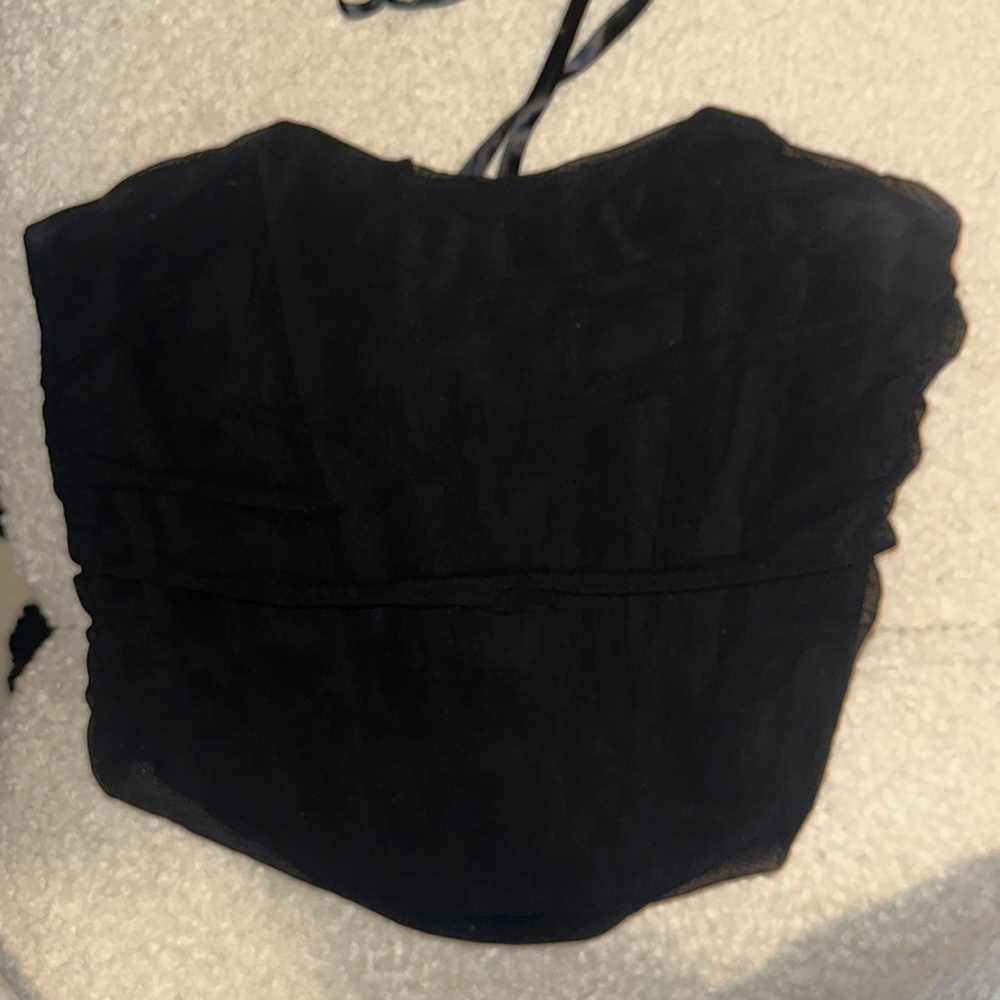 Black corset lace up top